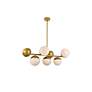 5_Eclipse 43"W Brass 7-Light Linear Pendant w/ Frosted Glass more views