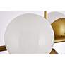 7_Eclipse 43"W Brass 7-Light Linear Pendant w/ Frosted Glass more views