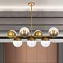 2_Eclipse 43"W Brass and Clear Glass 7-Light Linear Chandelier