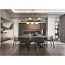 4_Eclipse 43"W Brass and Clear Glass 7-Light Linear Chandelier more views