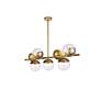 5_Eclipse 43"W Brass and Clear Glass 7-Light Linear Chandelier more views