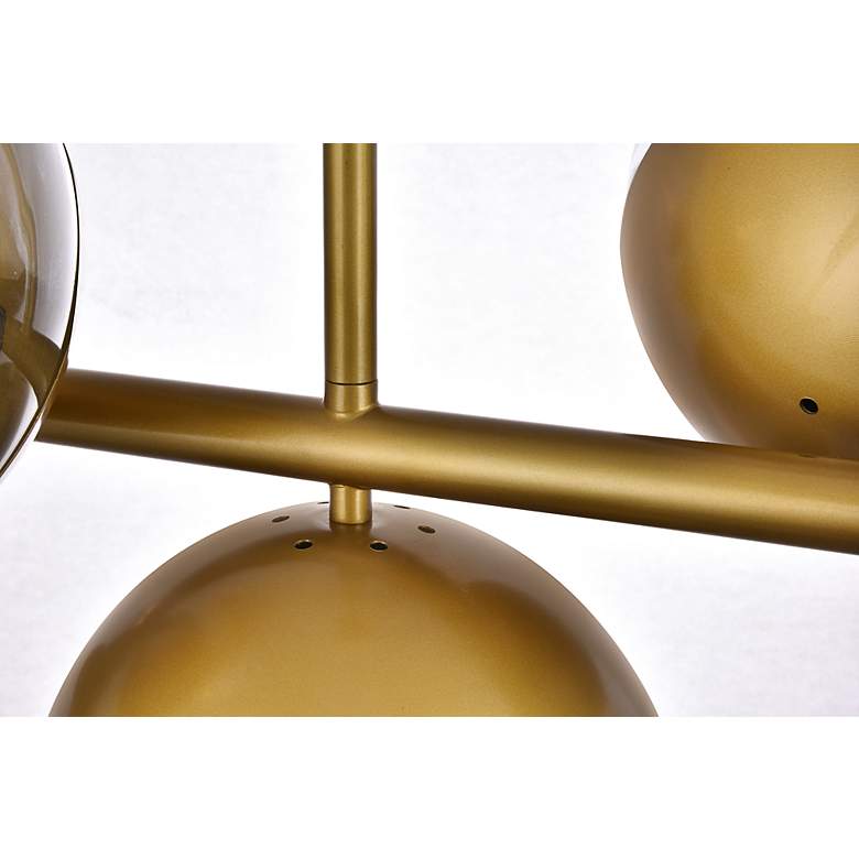 Image 6 Eclipse 43"W Brass and Clear Glass 7-Light Linear Chandelier more views