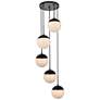 Eclipse 5 Lts Black Pendant With Frosted White Glass