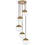 Eclipse 5 Lts Brass Pendant With Clear Glass