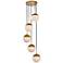 Eclipse 5 Lts Brass Pendant With Frosted White Glass