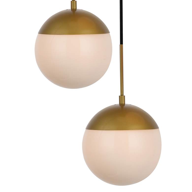 Image 4 Eclipse 5 Lts Brass Pendant With Frosted White Glass more views