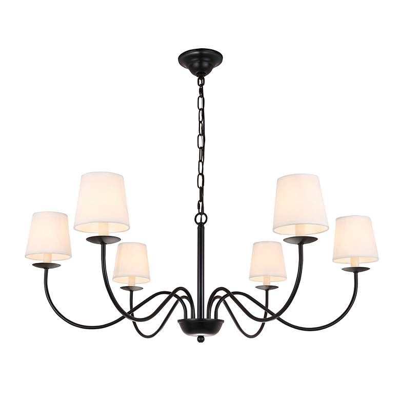 Image 6 Eclipse 6 Lt Black And White Shade Chandelier more views