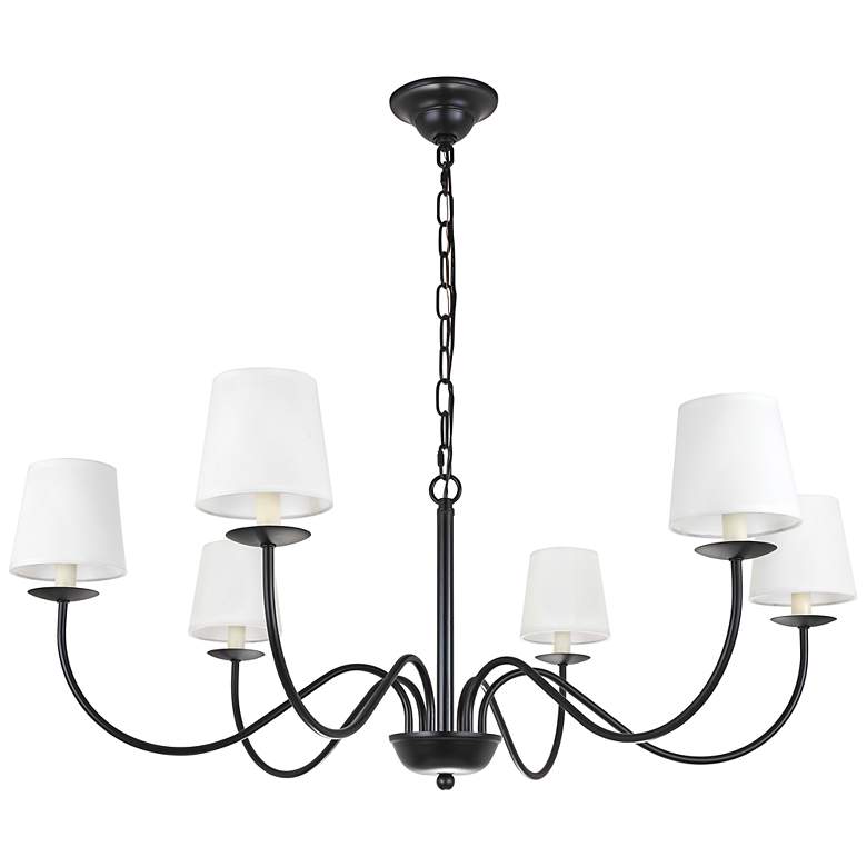 Image 7 Eclipse 6 Lt Black And White Shade Chandelier more views