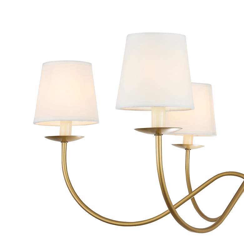 Image 3 Eclipse 6 Lt Brass And White Shade Chandelier more views