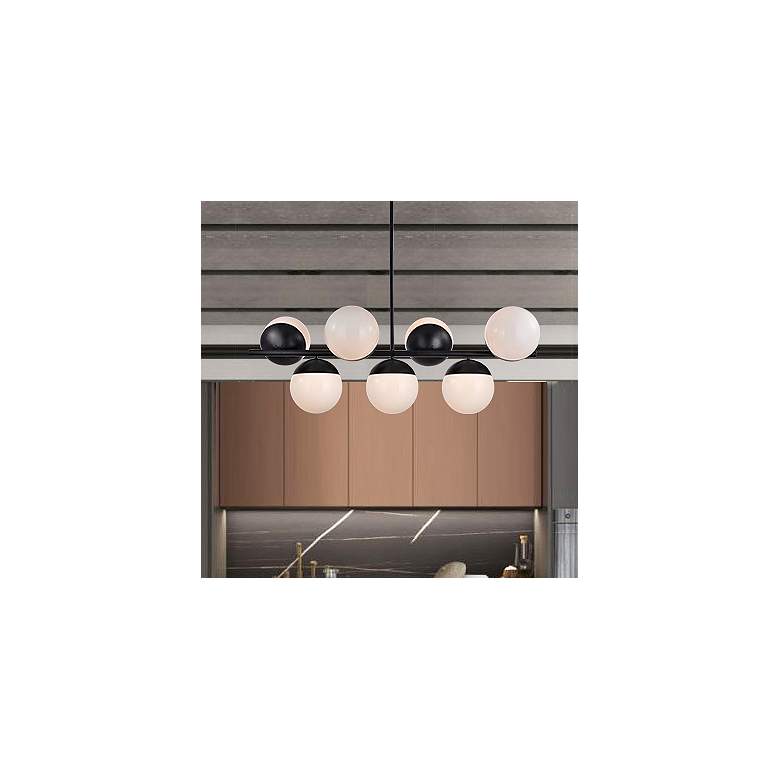 Image 1 Eclipse 7 Lts Black Pendant With Frosted White Glass