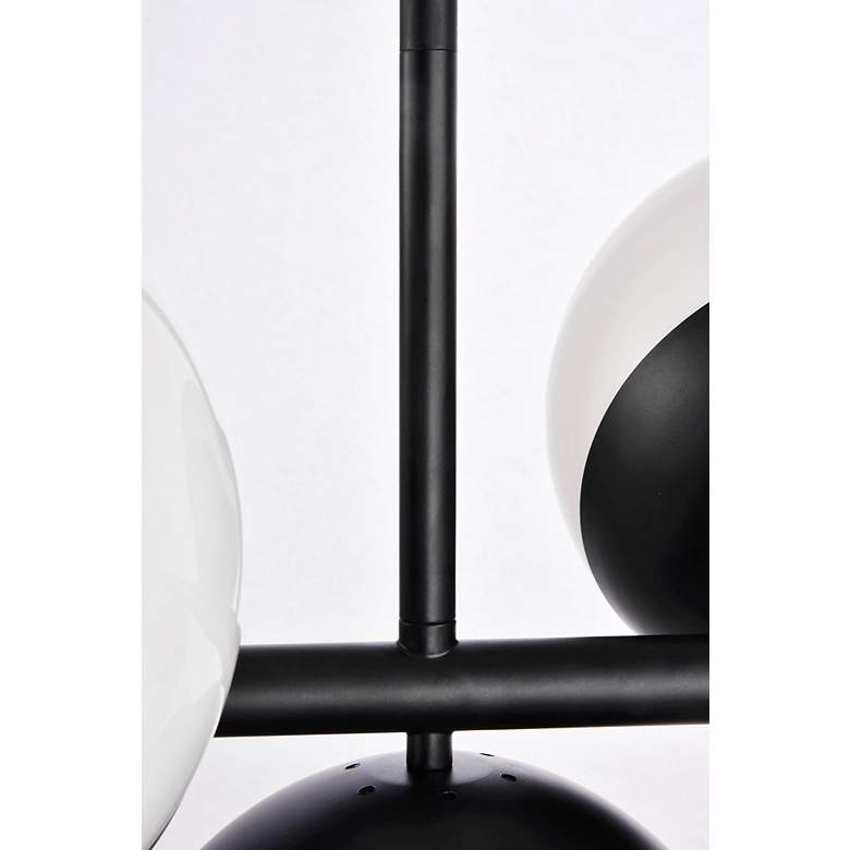 Image 6 Eclipse 7 Lts Black Pendant With Frosted White Glass more views