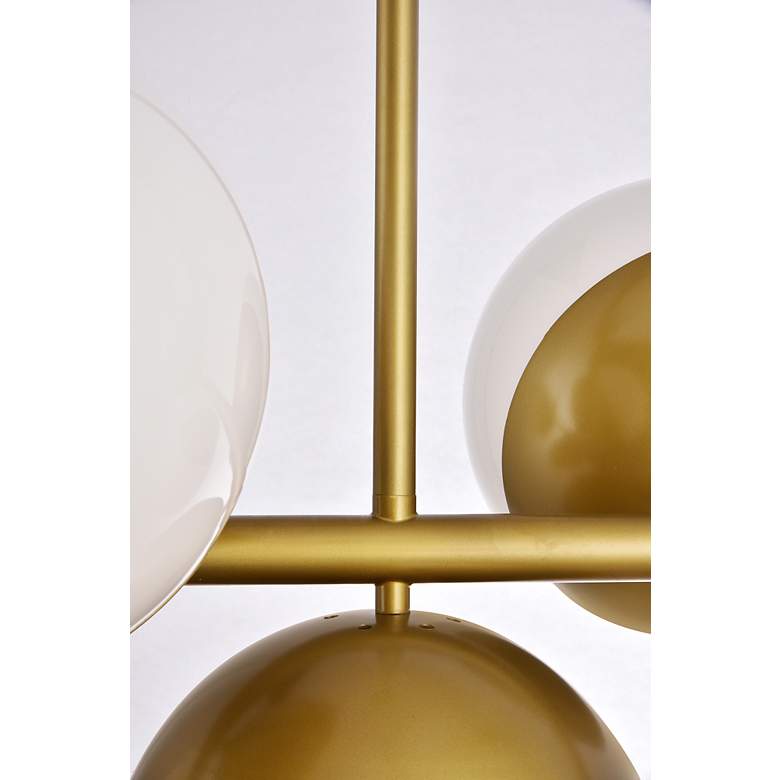 Image 7 Eclipse 7 Lts Brass Pendant With Frosted White Glass more views
