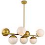 Eclipse 7 Lts Brass Pendant With Frosted White Glass in scene