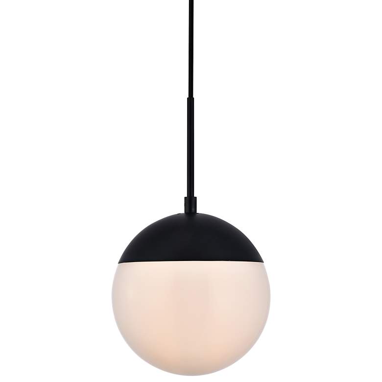 Image 1 Eclipse 8" Wide Black and White Globe Mini Pendant
