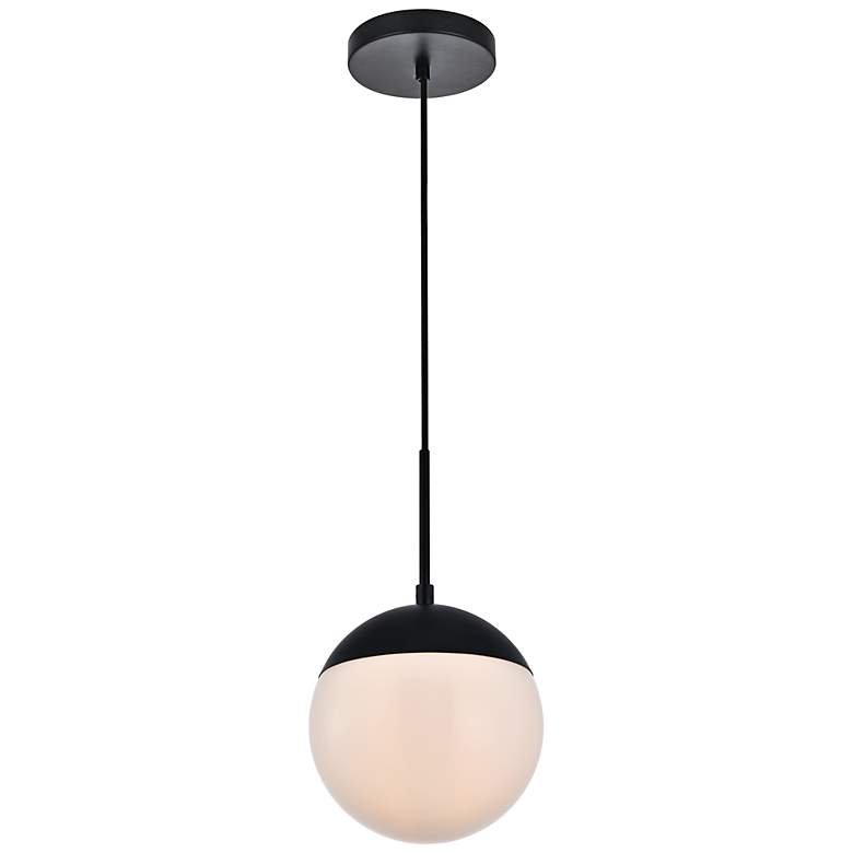 Image 3 Eclipse 8" Wide Black and White Globe Mini Pendant more views