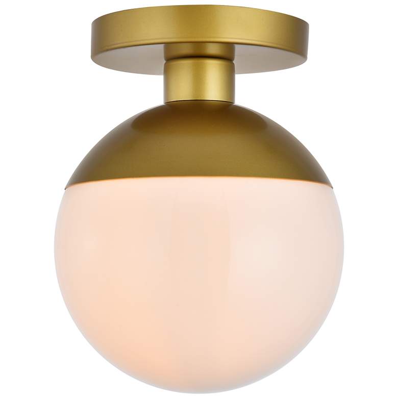 Image 1 Eclipse 8" Wide Brass Globe Ceiling Light