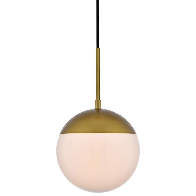 Image 1 Eclipse 8" Wide Brass Globe Mini Pendant