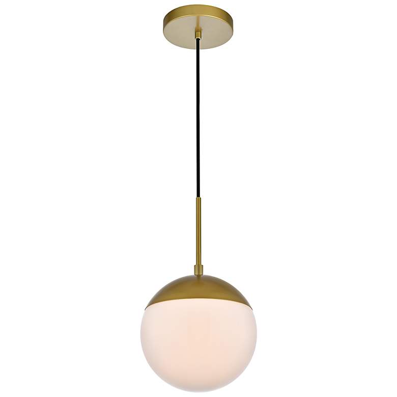 Image 3 Eclipse 8" Wide Brass Globe Mini Pendant more views