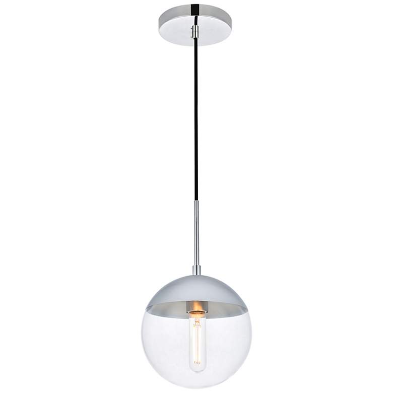 Image 4 Eclipse 8" Wide Chrome and Clear Glass Globe Mini Pendant more views