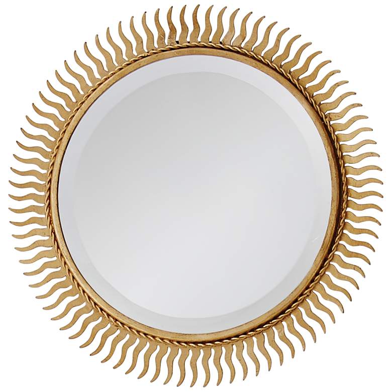 Image 1 Eclipse Gold Leaf 13 inch Round Sunburst Wall Mirror