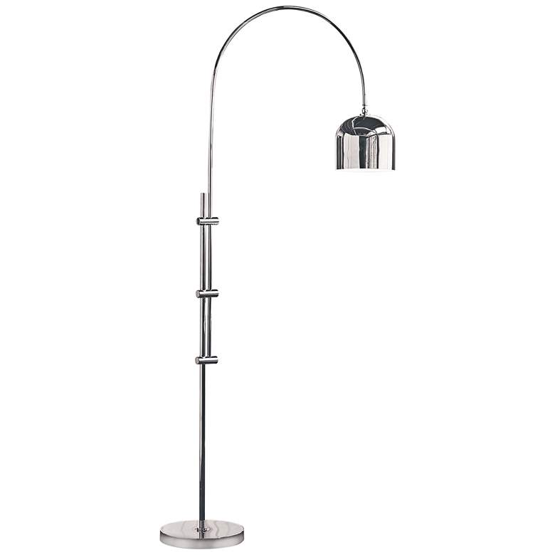 Image 1 Eclipse Polished Nickel Arc Floor Lamp with Metal Shade
