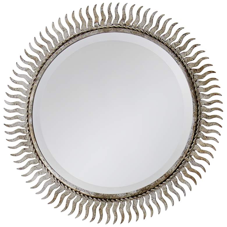 Image 1 Eclipse Silver Leaf 13 inch Sunburst Wall Mirror