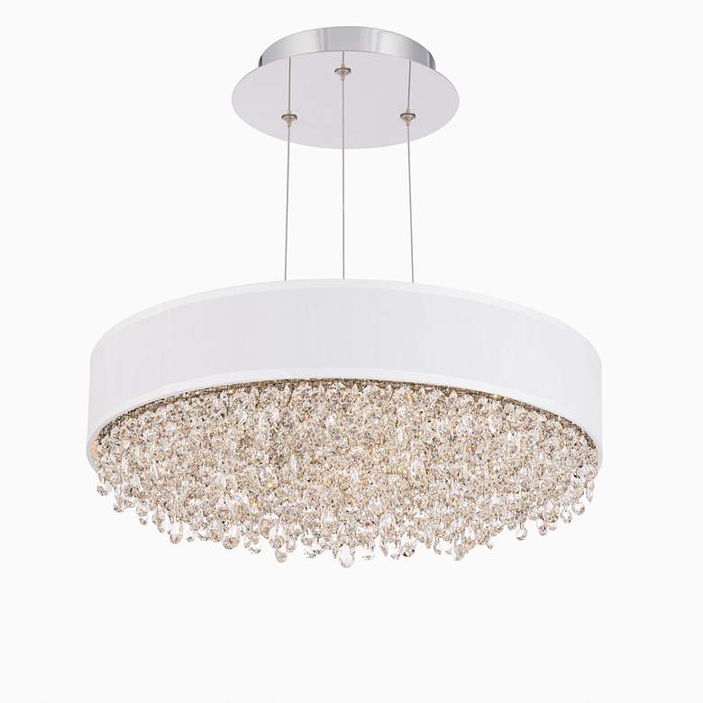 Image 2 Eclyptix LED 6.5"H x 19.4"W 1-Light Crystal Pendant in Pol Stainl more views