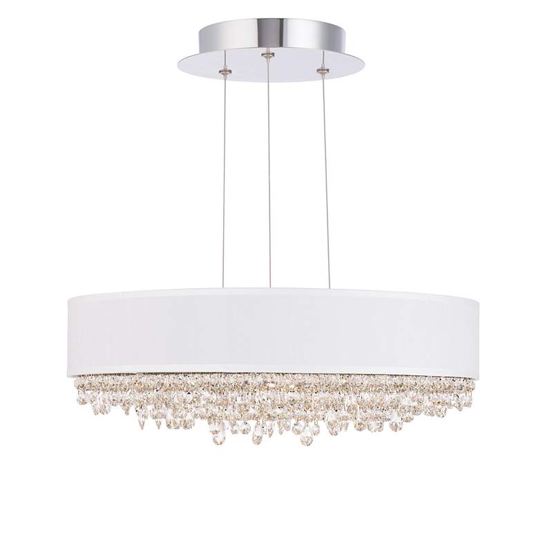 Image 3 Eclyptix LED 6.5"H x 19.4"W 1-Light Crystal Pendant in Pol Stainl more views