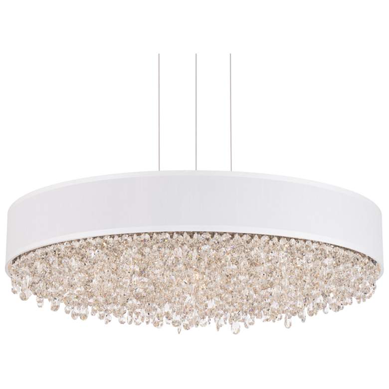 Image 1 Eclyptix LED 6.5"H x 24"W 1-Light Crystal Pendant in Pol Stainles