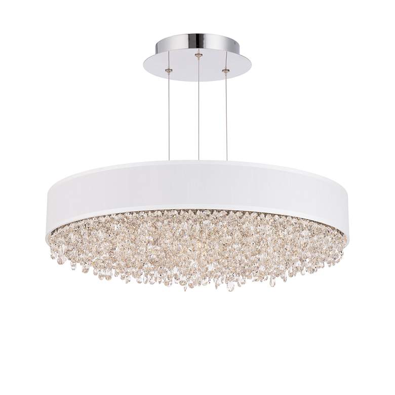 Image 2 Eclyptix LED 6.5"H x 24"W 1-Light Crystal Pendant in Pol Stainles more views