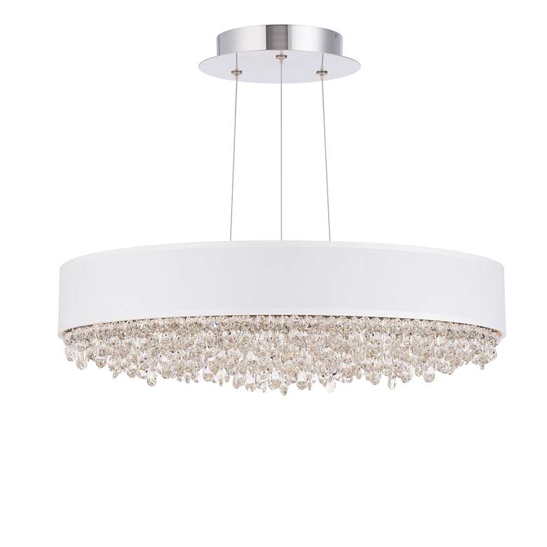 Image 3 Eclyptix LED 6.5"H x 24"W 1-Light Crystal Pendant in Pol Stainles more views