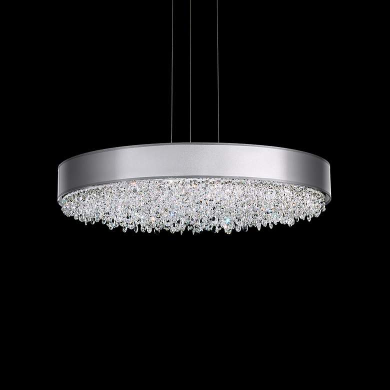 Image 2 Eclyptix LED 6.5"H x 28.8"W 1-Light Crystal Pendant in Pol Stainl more views
