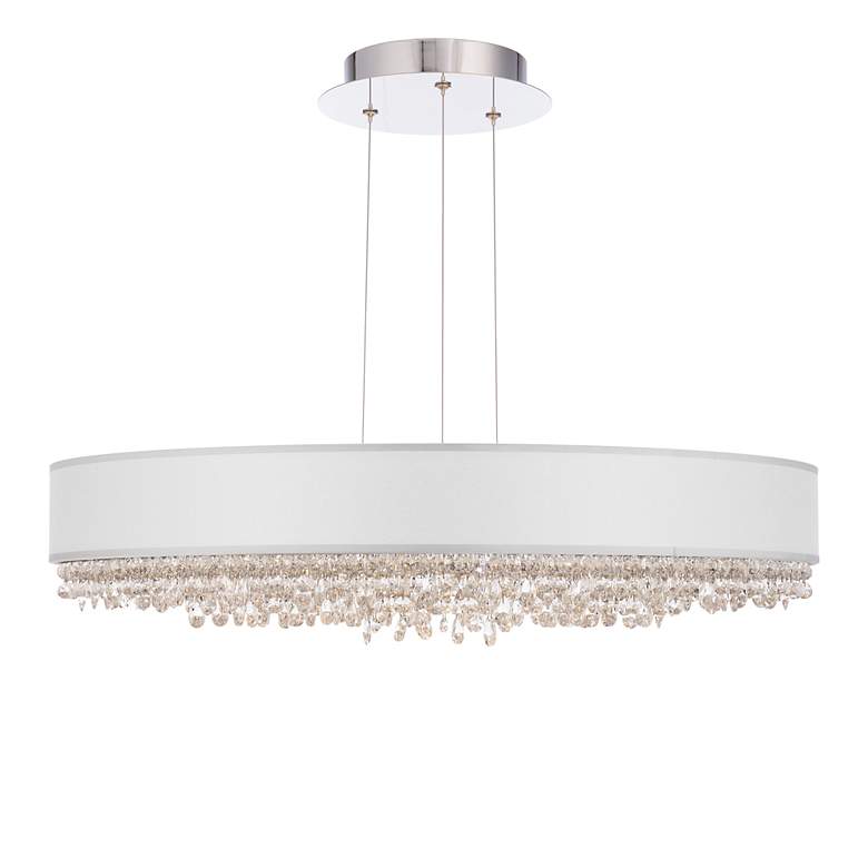 Image 3 Eclyptix LED 6.5"H x 28.8"W 1-Light Crystal Pendant in Pol Stainl more views