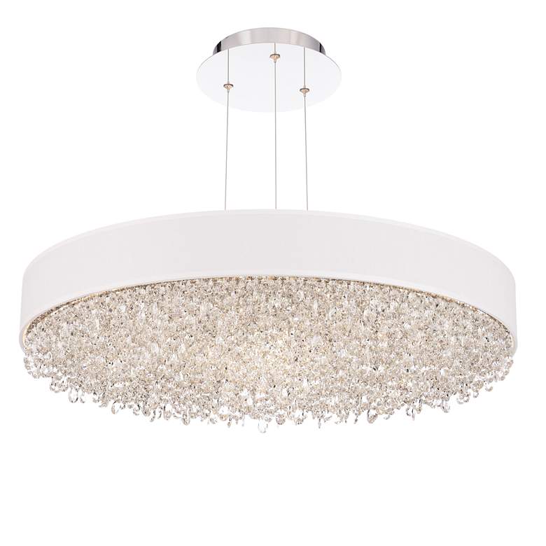 Image 2 Eclyptix LED 6.5"H x 28.8"W 1-Light Crystal Pendant in Pol Stainl more views