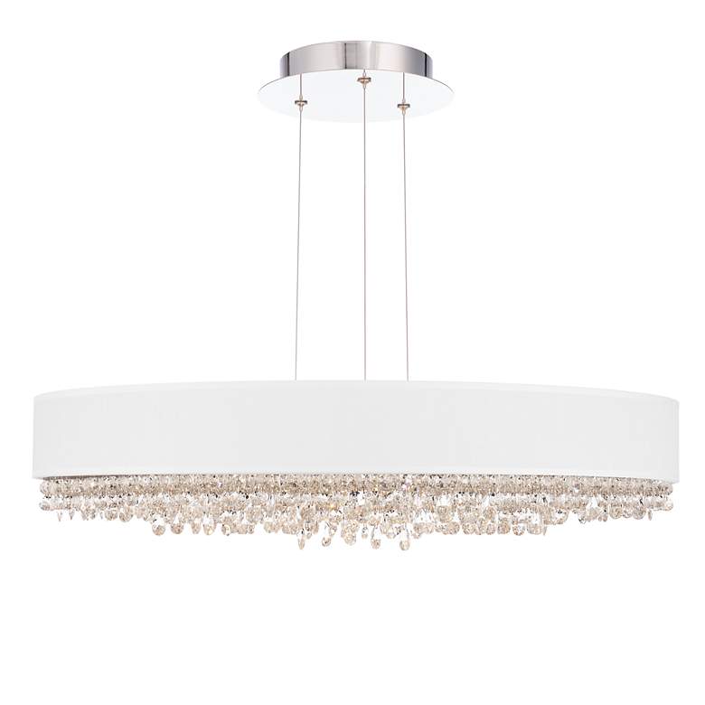 Image 3 Eclyptix LED 6.5"H x 28.8"W 1-Light Crystal Pendant in Pol Stainl more views