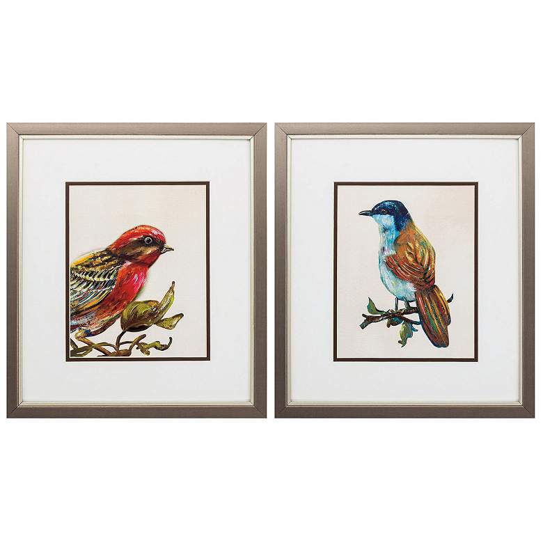 Image 1 Eco Bird II 14"W x 16"H Framed Art Set of 2