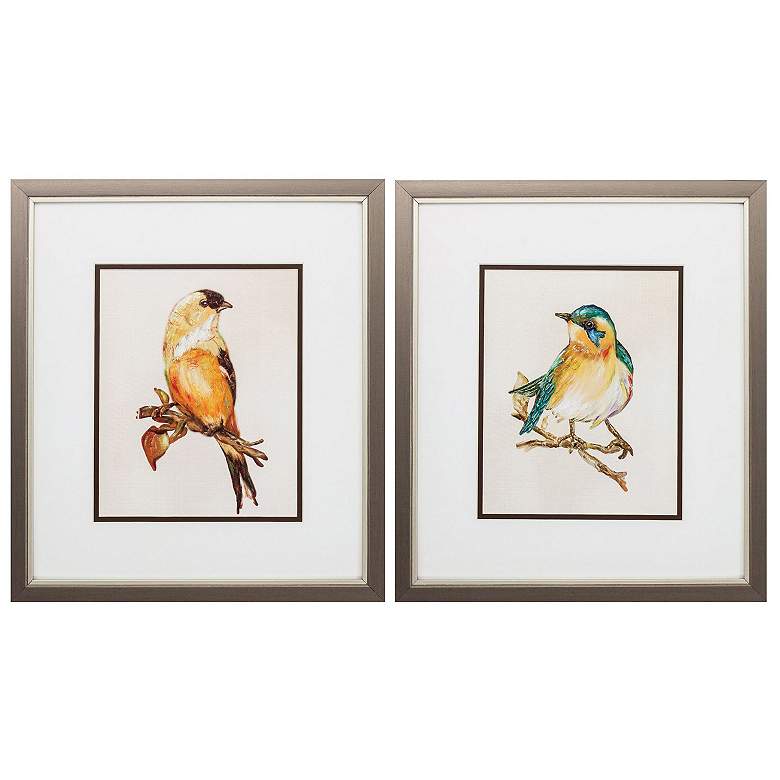 Image 1 Eco Bird III 14"W x 16"H Framed Art Set of 2
