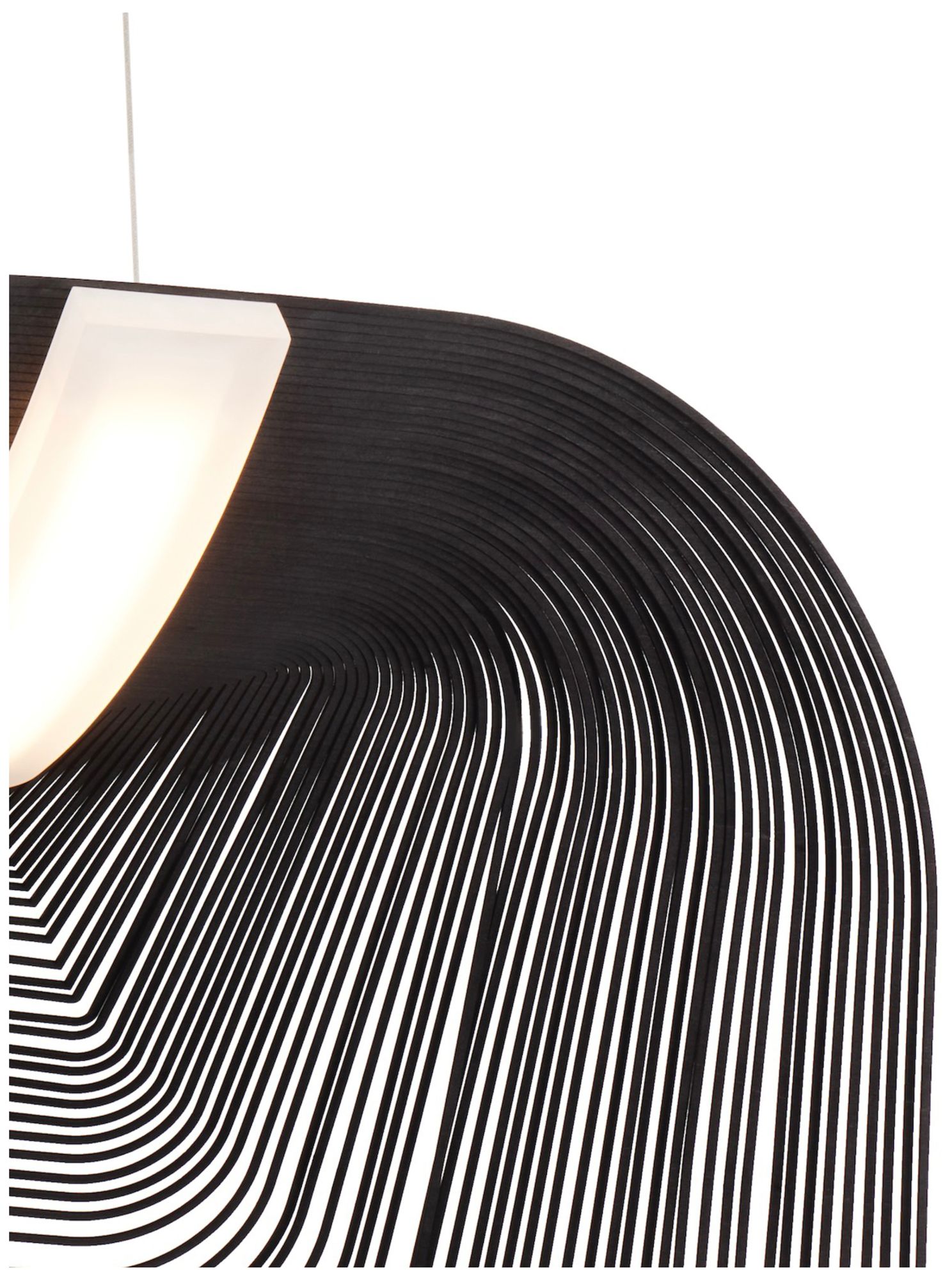 Image 4 Eco Madera 23.75" Wide Matte Black Soft Square Layered Wood LED Pendant more views