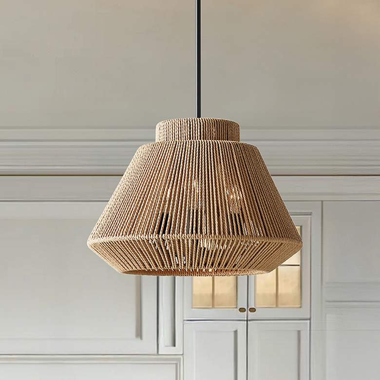 Image 1 Eco Nido 18" Wide 3 Light Natural Rope Pendant