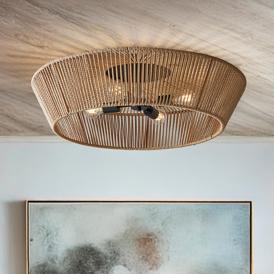 Eco Nido 30" Wide 4 Light Natural Rope Semi-Flush Eco Nido 30" Wide 4 Light Natural Rope Semi-Flush