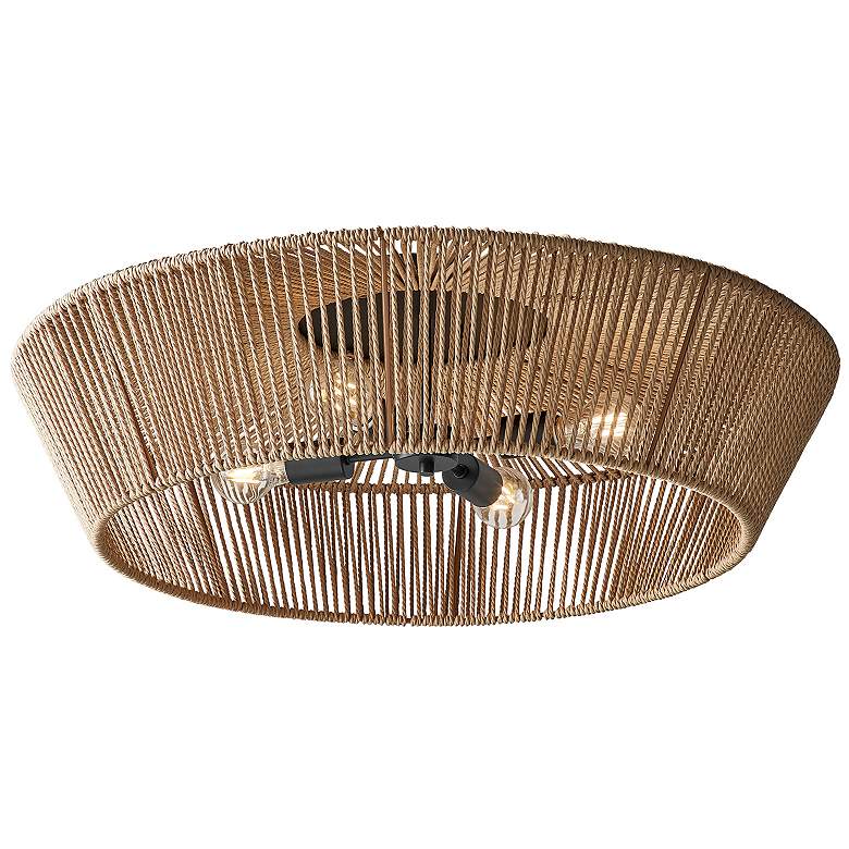 Image 4 Eco Nido 30" Wide 4 Light Natural Rope Semi-Flush more views