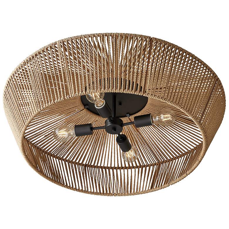 Image 6 Eco Nido 30" Wide 4 Light Natural Rope Semi-Flush more views
