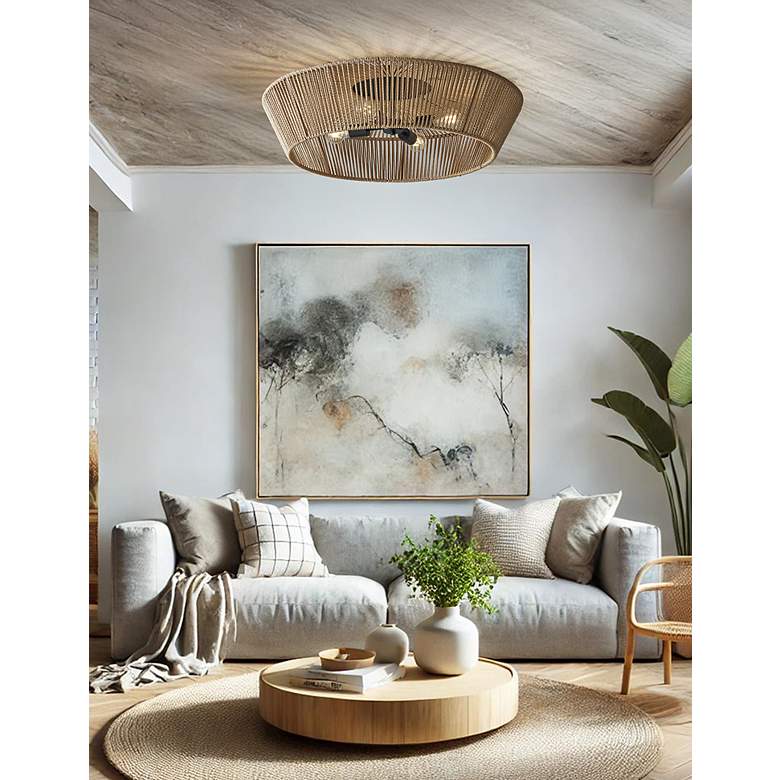 Image 7 Eco Nido 30" Wide 4 Light Natural Rope Semi-Flush more views
