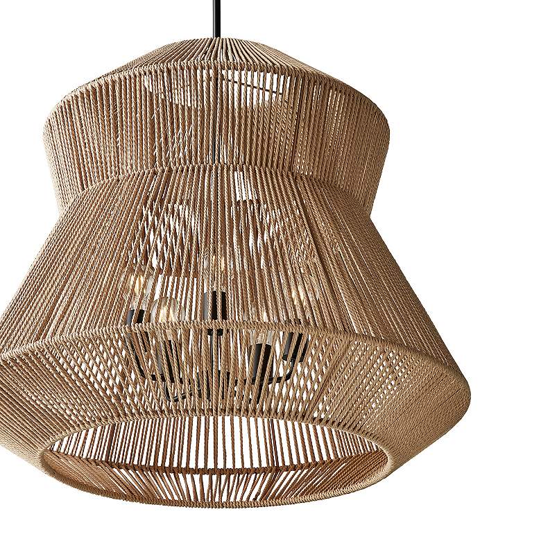 Image 5 Eco Nido 30" Wide 5 Light Tiered Trapezoid Natural Rope Pendant more views