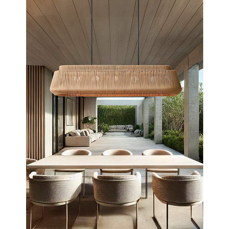 Image 7 Eco Nido 54" Wide Natural Rope Linear Pendant more views