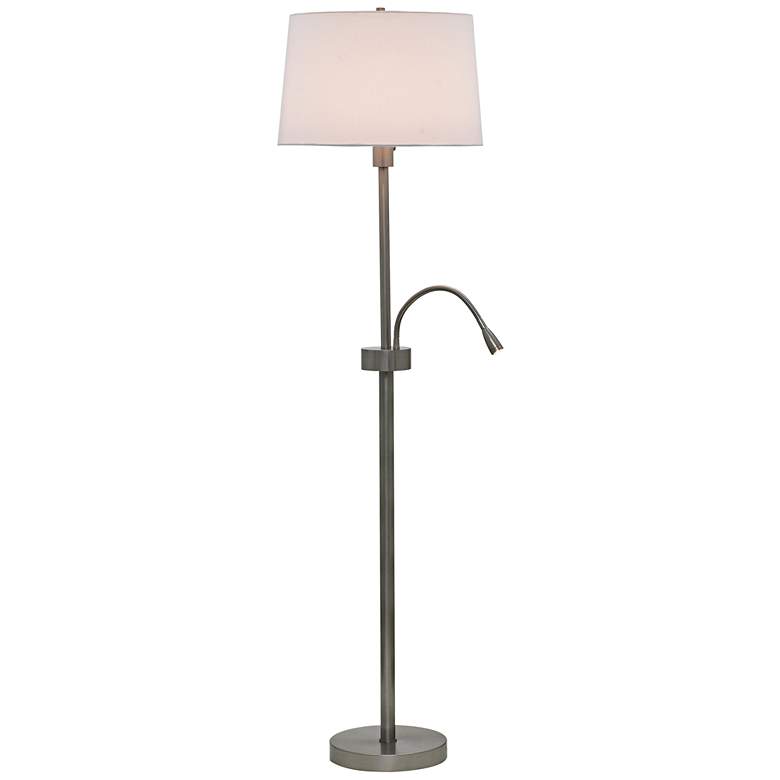 Image 1 Eco Satin Nickel Floor Lamp with LED Reading Light