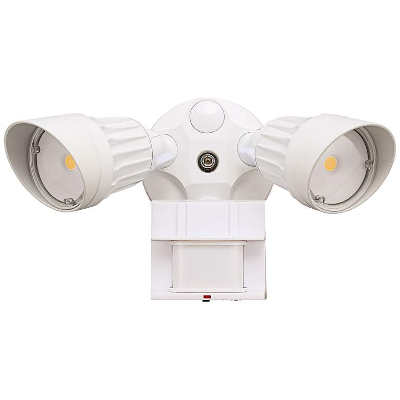 Image 2 Eco-Star 13" Wide White Two Head LED Motion Security Flood Light