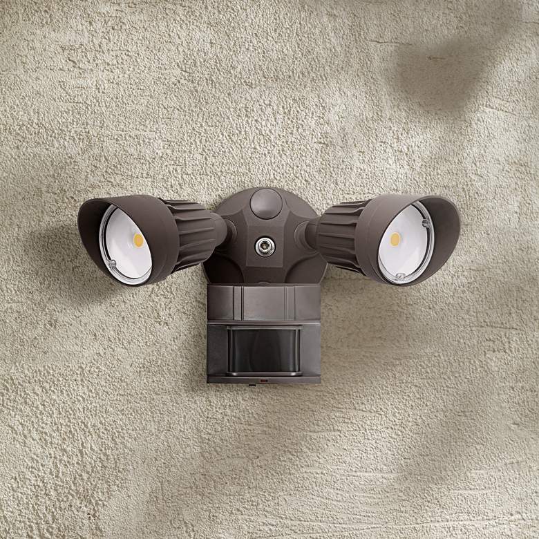 Image 1 Eco-Star 13"W Bronze Motion Sensor 3000K LED Security Light