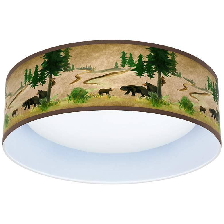 Image 1 Eco-Star Bear Lodge 16 inch Wide LED Circular White Ceiling Light