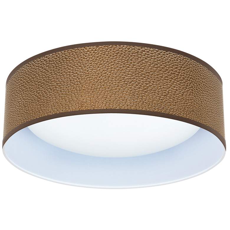 Image 1 Eco-Star Simulated Leatherette 16 inch Wide Round Modern LED Ceiling Light